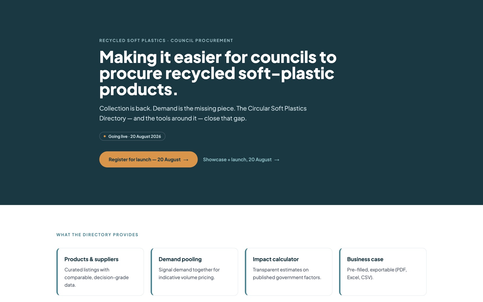 The Circular Soft Plastics Directory landing page